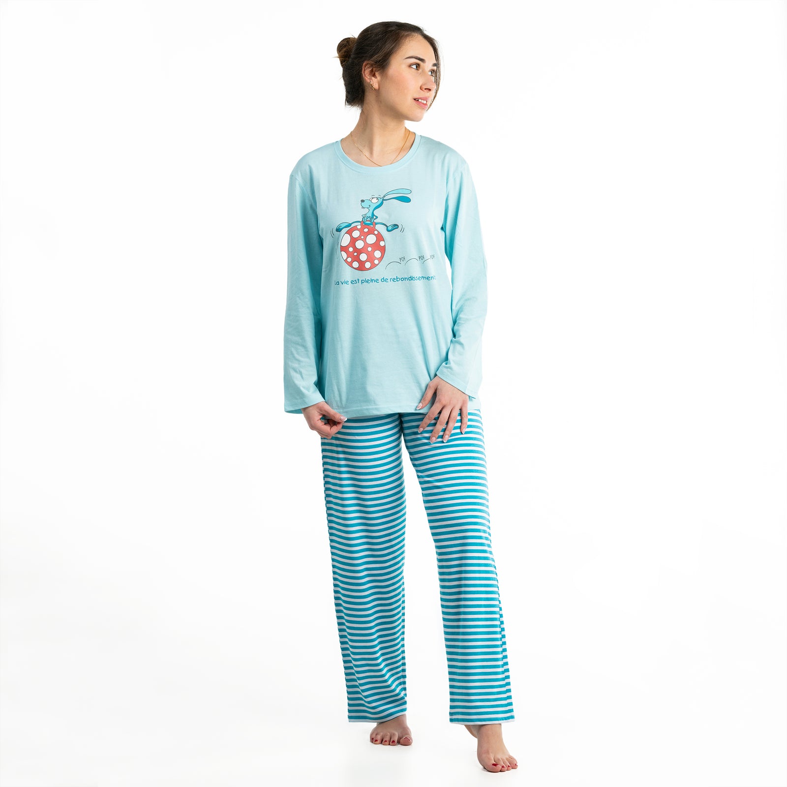 Lange Pyjama - Vrouwen - Bleu Eau Claire