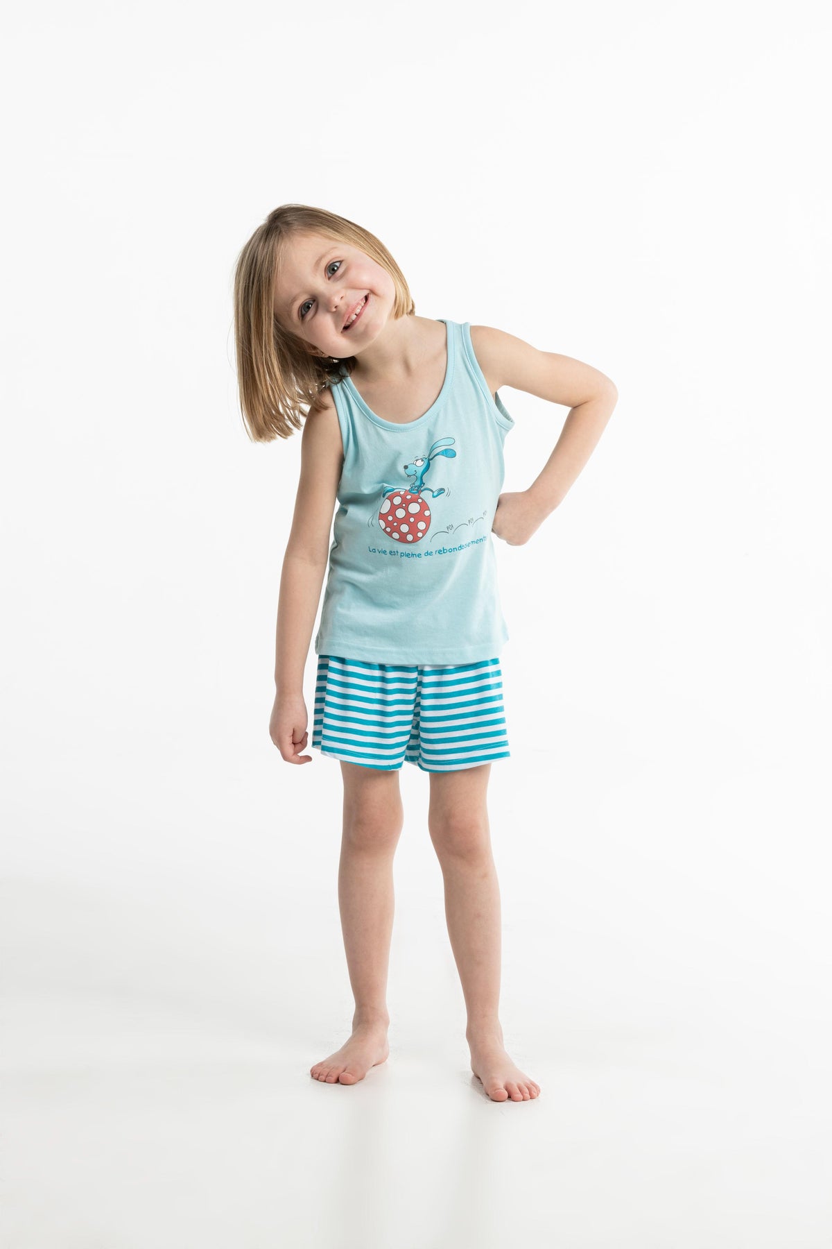 Pyjamashort - Kid - Helder Blauw Water