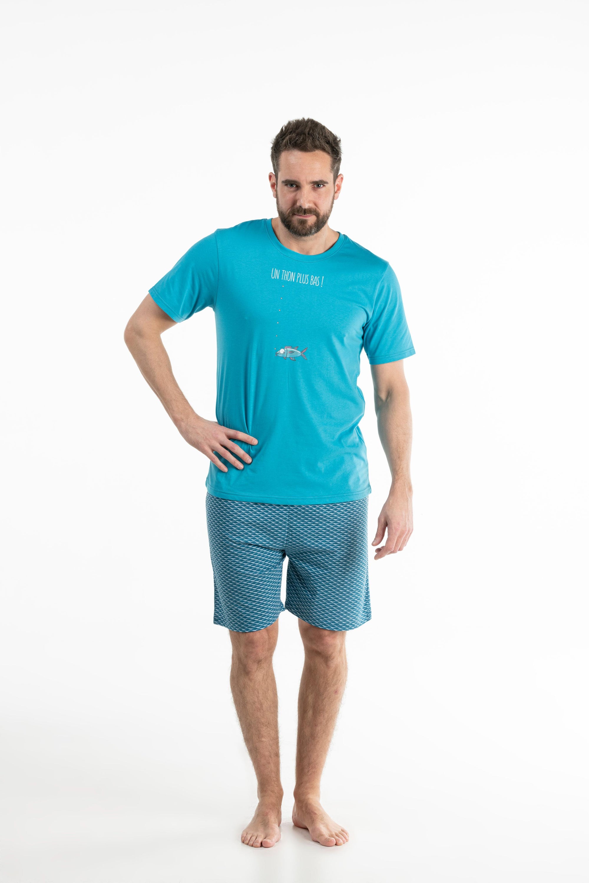Pyjamashort - Man - Horizon Blauw