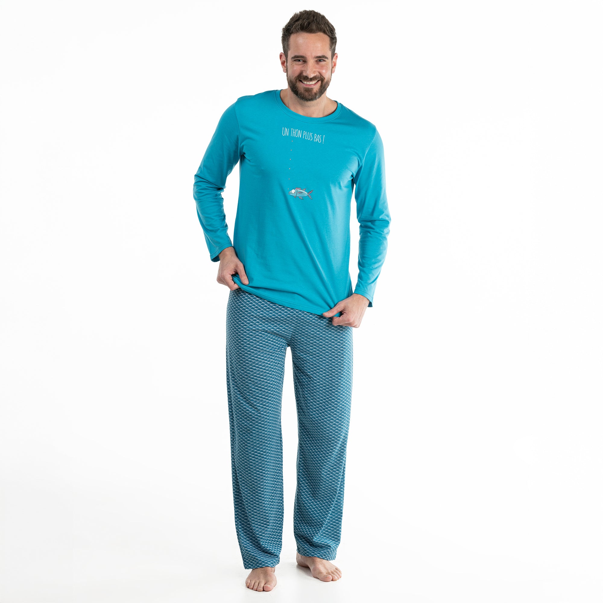 Lange Pyjama - Man - Bleu Horizon