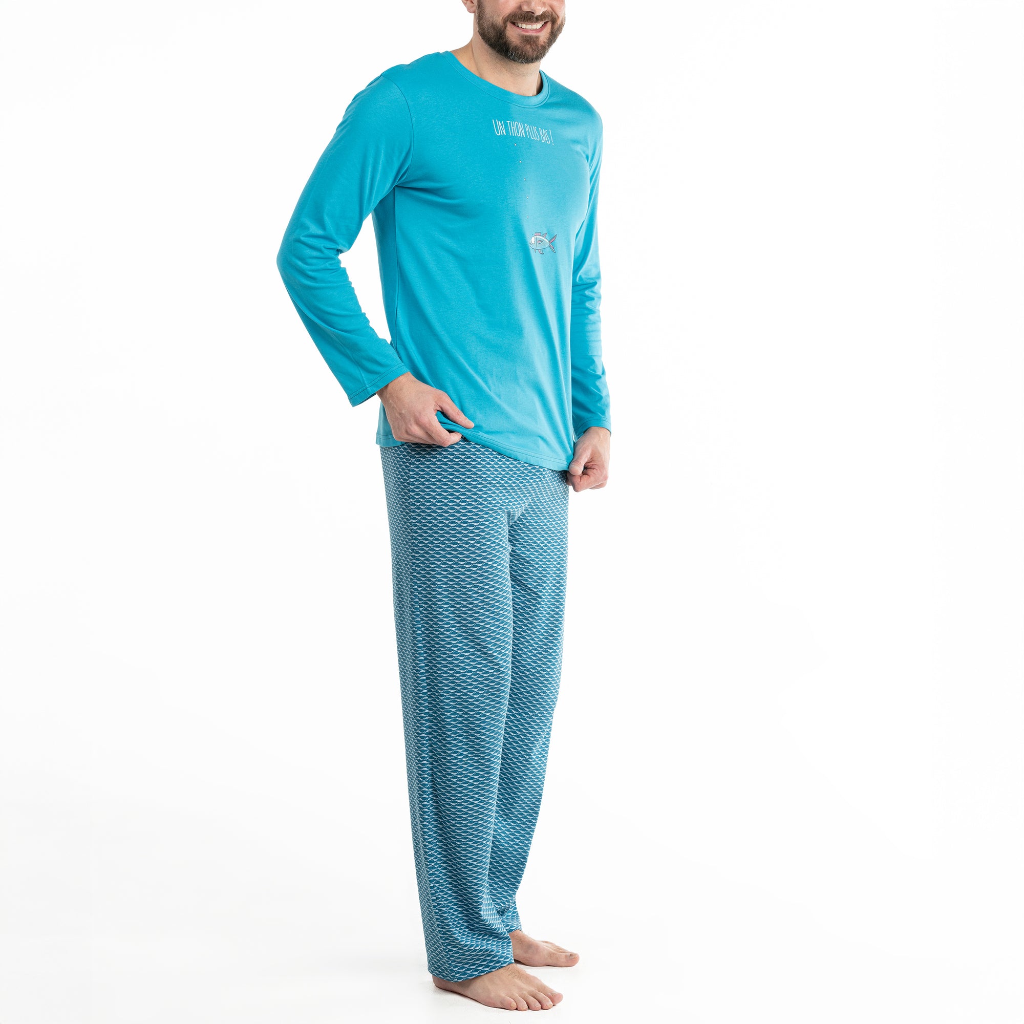 Lange Pyjama - Man - Bleu Horizon