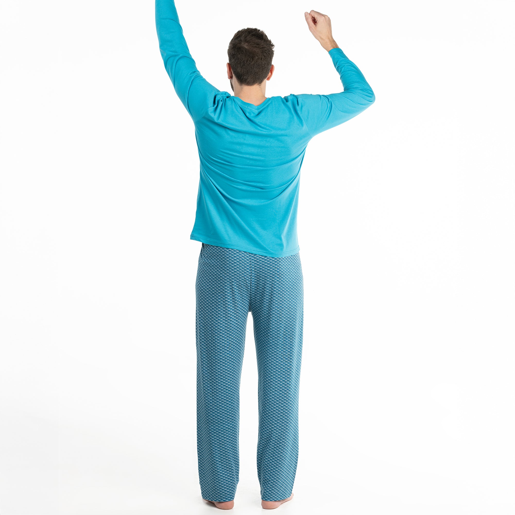 Lange Pyjama - Man - Bleu Horizon