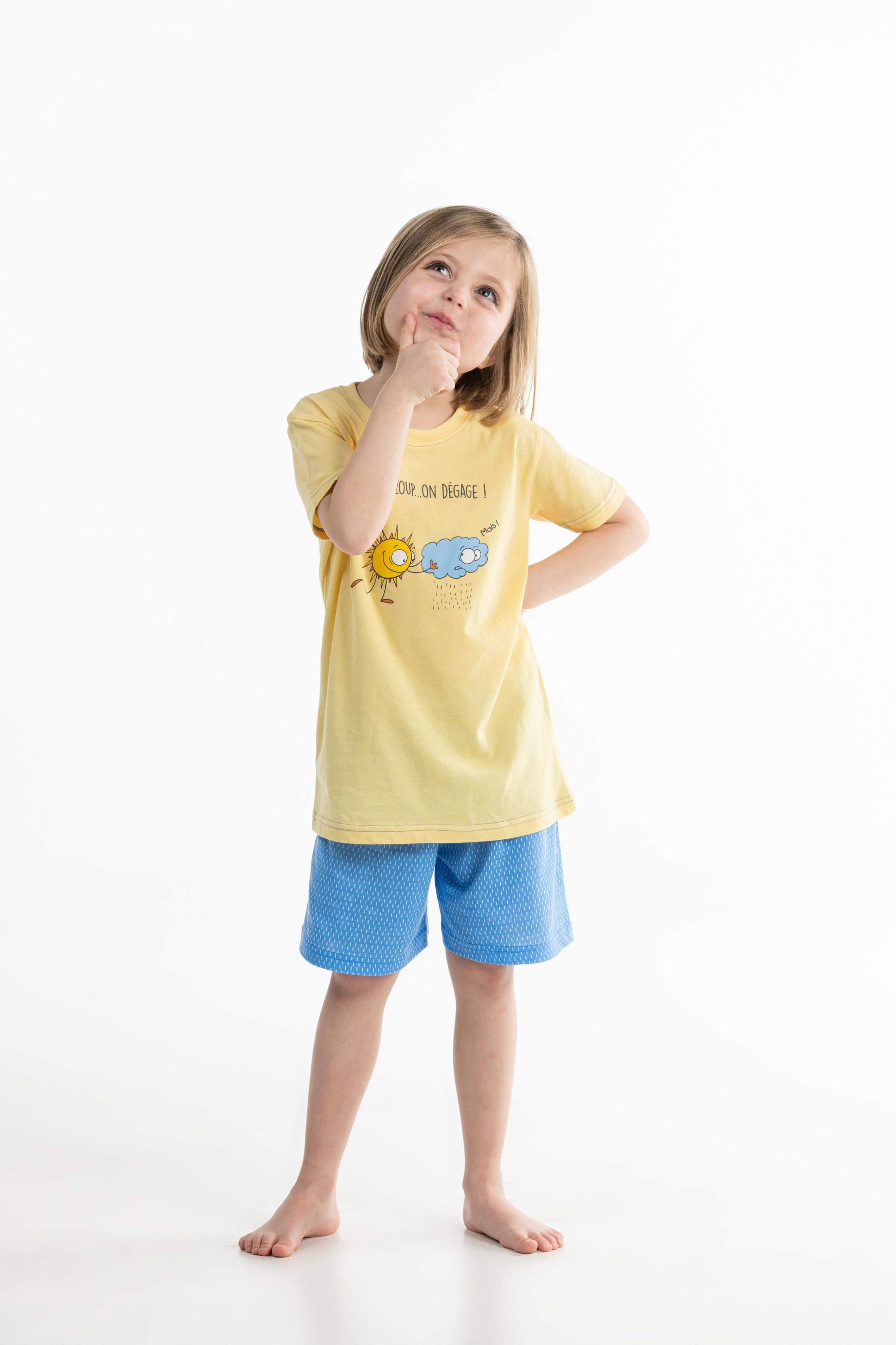 Pyjamashort - Kid - Geel