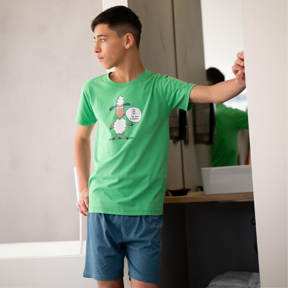 Short de pyjama - Enfant mixte - Vert