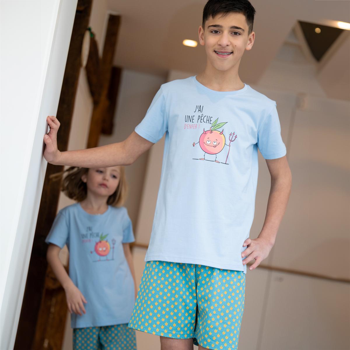 Pyjama Short - Gemengd Kid - Bleu Clair