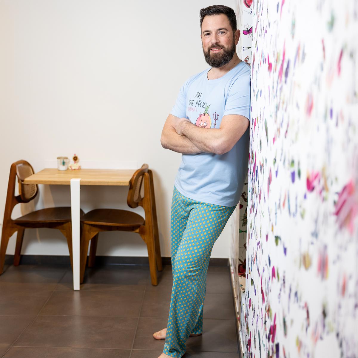 Lange Pyjama - Man - Bleu Clair