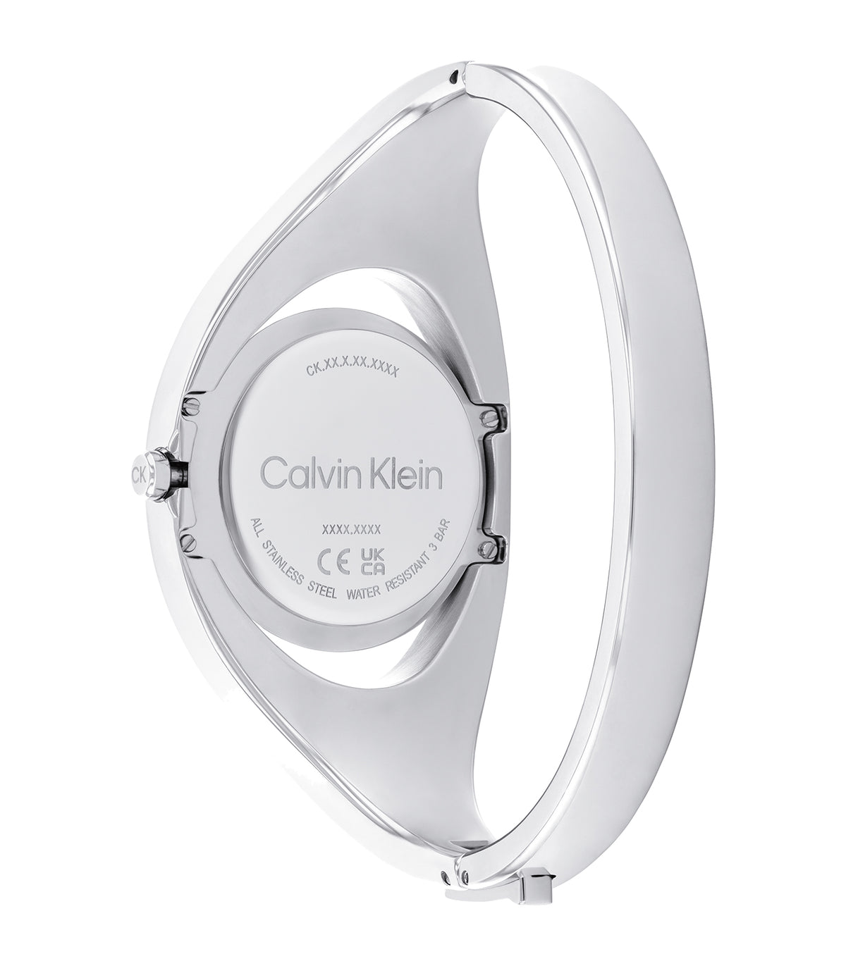 Calvin Klein - Sculptural - Vrouwen - Roestvrijstalen Armband - Stalen Kast - Zwarte Wijzerplaat