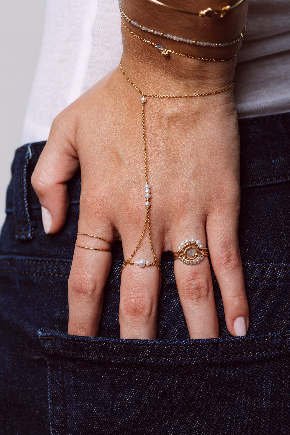 Hand jewelry - Théa Goud - Gekweekte parel