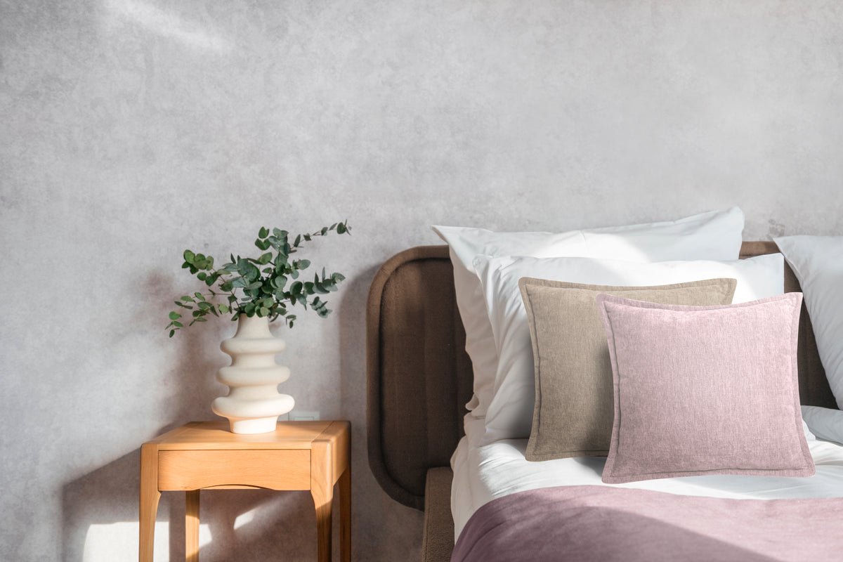 Heckettlane - Coussin Décoratif - Velours Vieux - Rose Tan