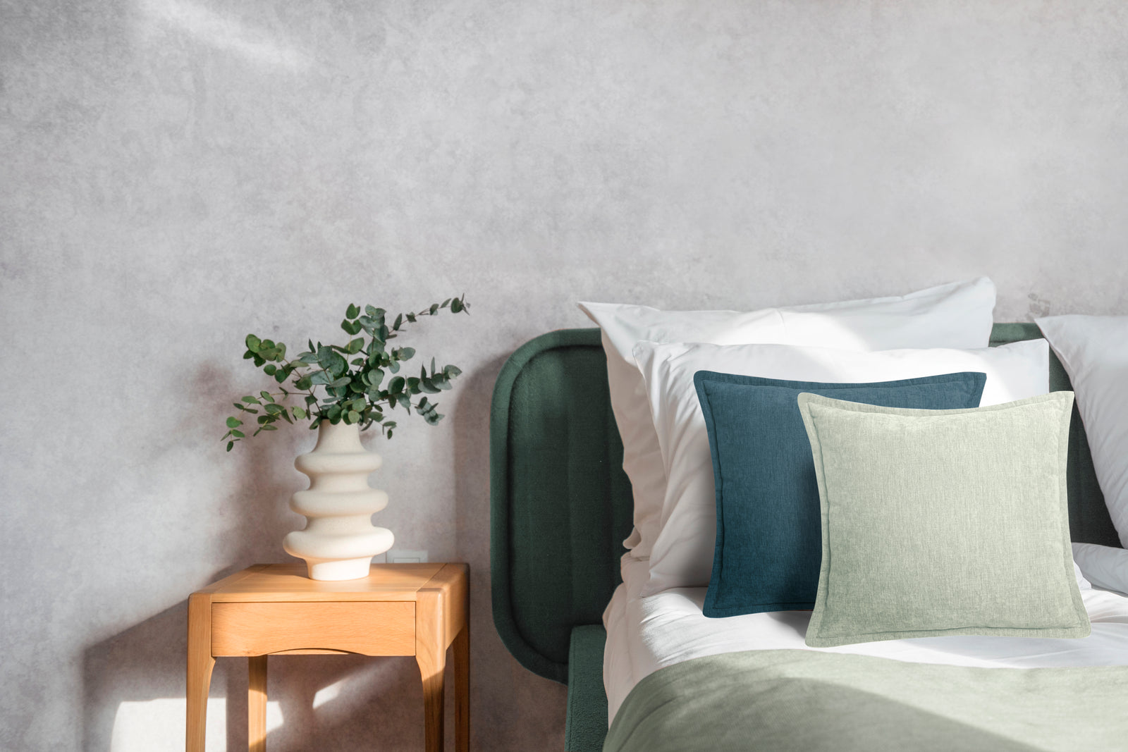Heckettlane - Sierkussen - Velours Vieux - Laurel Green