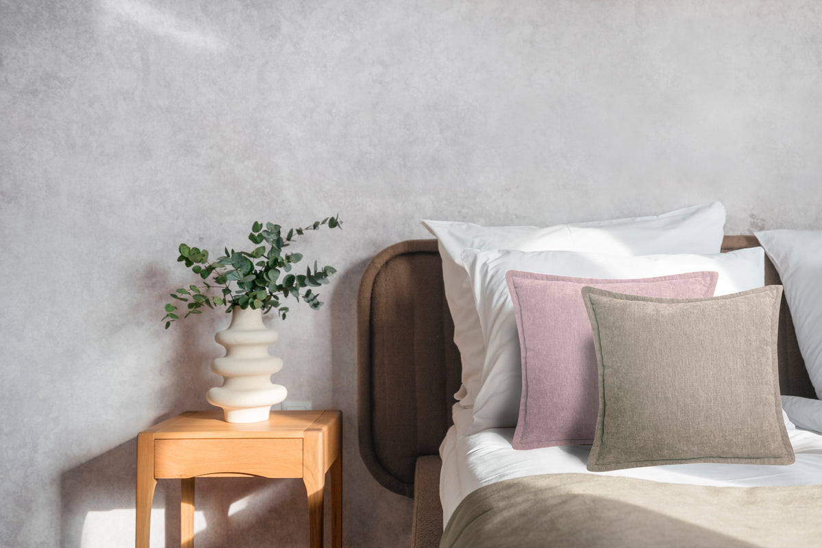 Heckettlane - Coussin Décoratif - Velours Vieux - Taupe