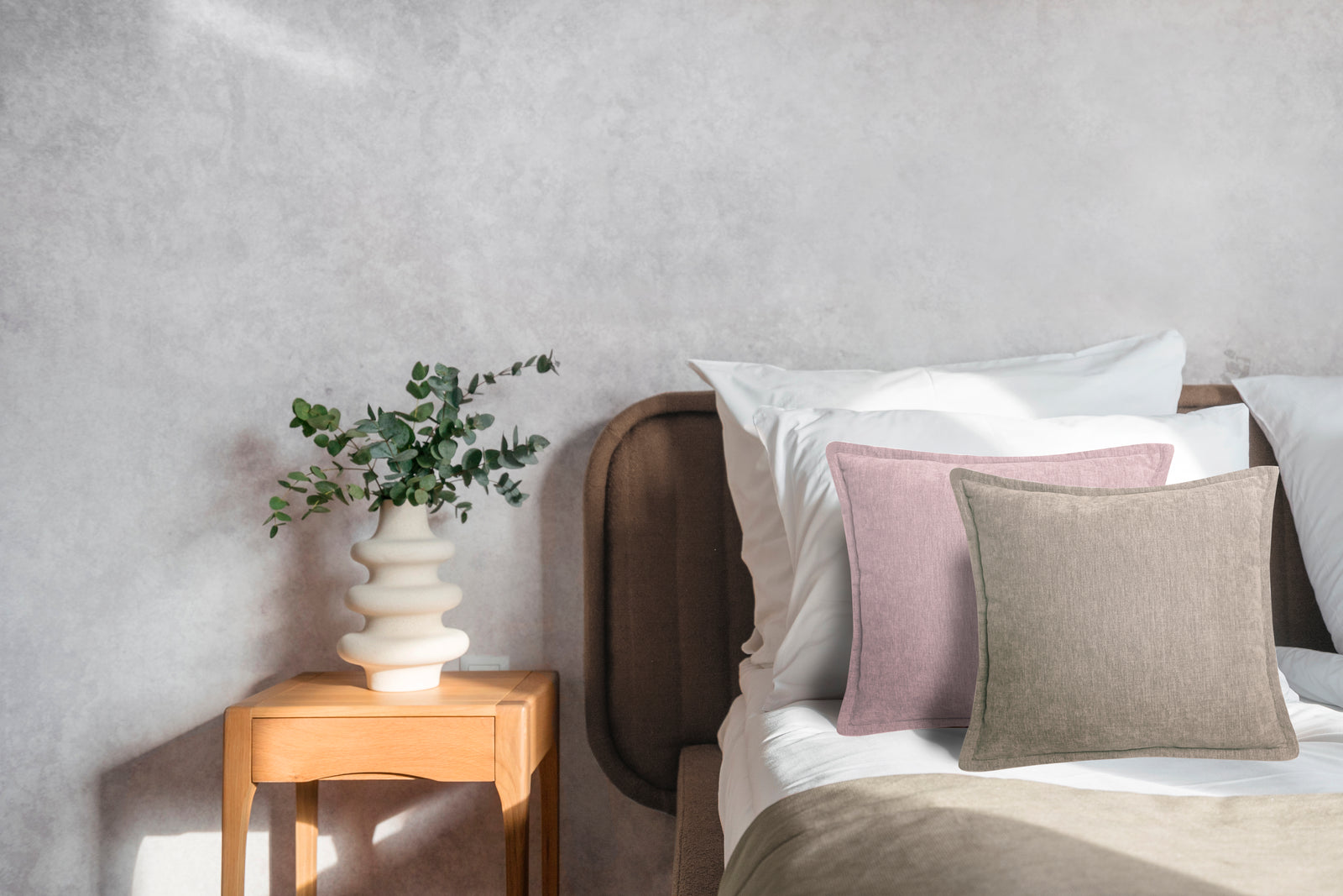 Heckettlane - Sierkussen - Velours Vieux - Taupe
