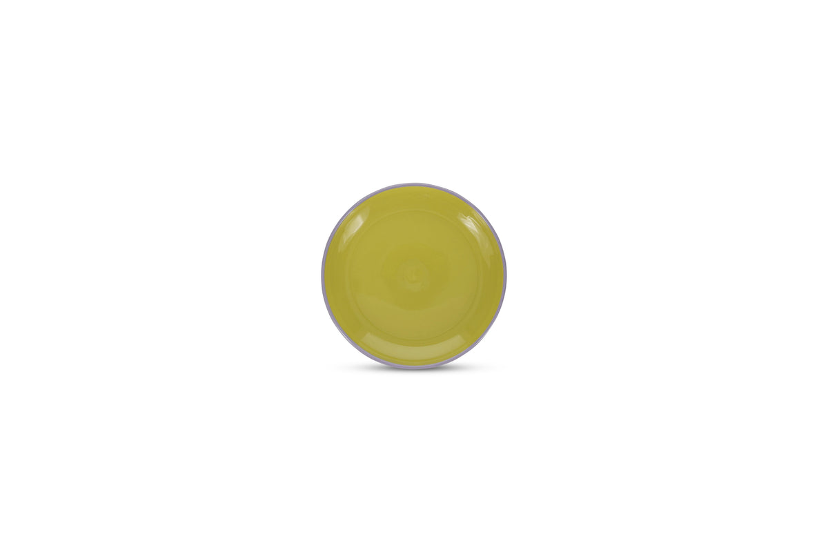 Ona - Duo Plat bord 18xH2,5cm groen/paars Duo - 1 SET - 4 stuks