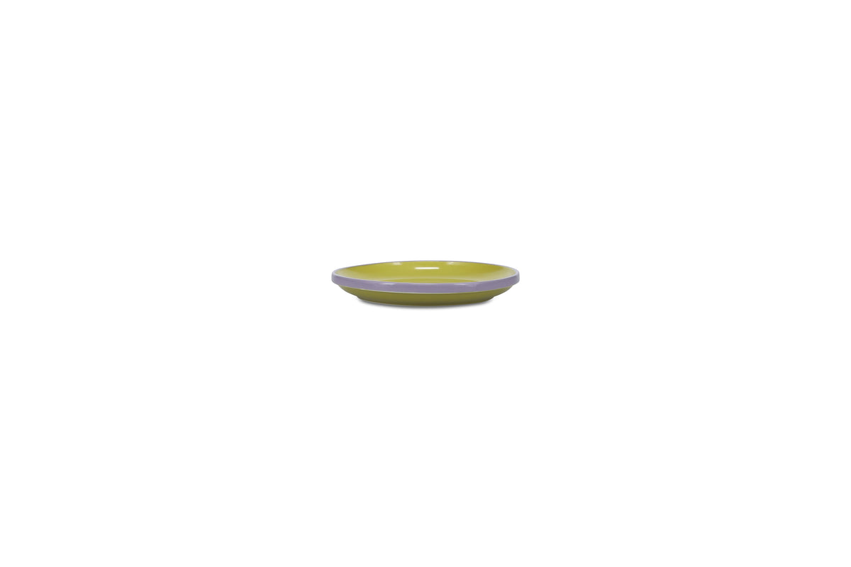 Ona - Duo Plat bord 18xH2,5cm groen/paars Duo - 1 SET - 4 stuks