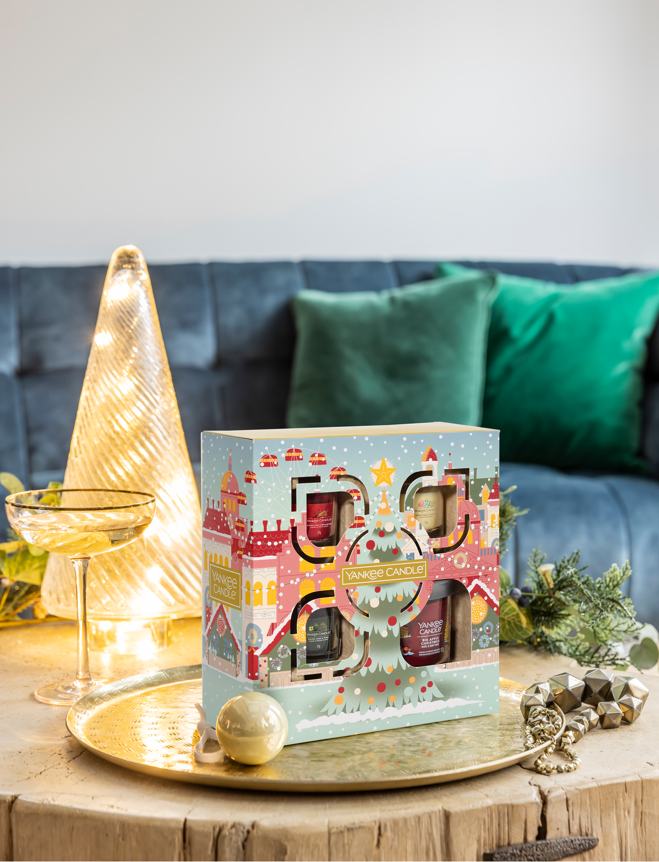 YC Passport to the Holidays Small Tumbler & 3 Filled Votive Giftset