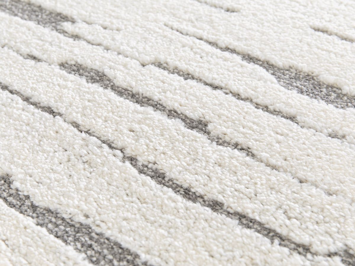 Tapis poil court LORIS motif abstrait - Beige