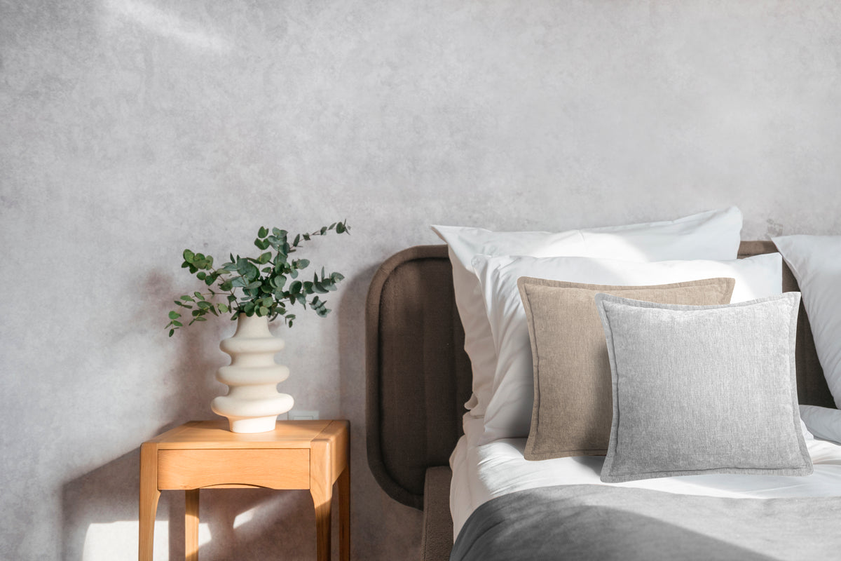 Heckettlane - Coussin Décoratif - Velours Vieux - Glacier Grey