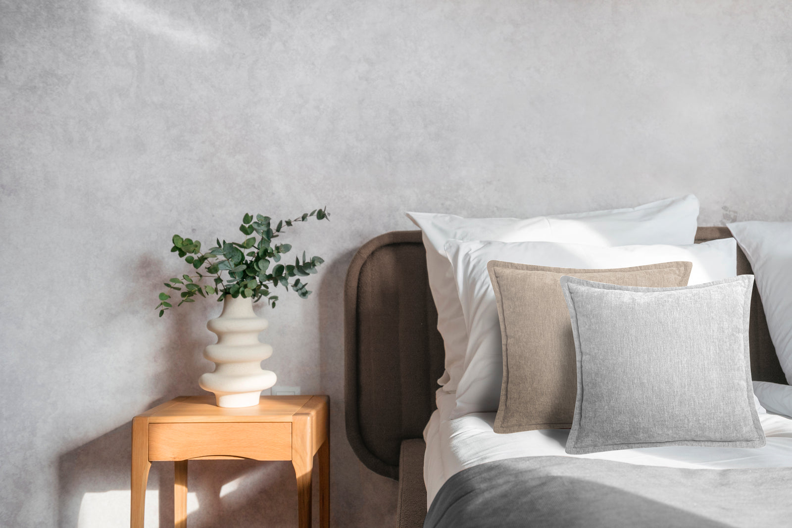 Heckettlane - Coussin Décoratif - Velours Vieux - Glacier Grey
