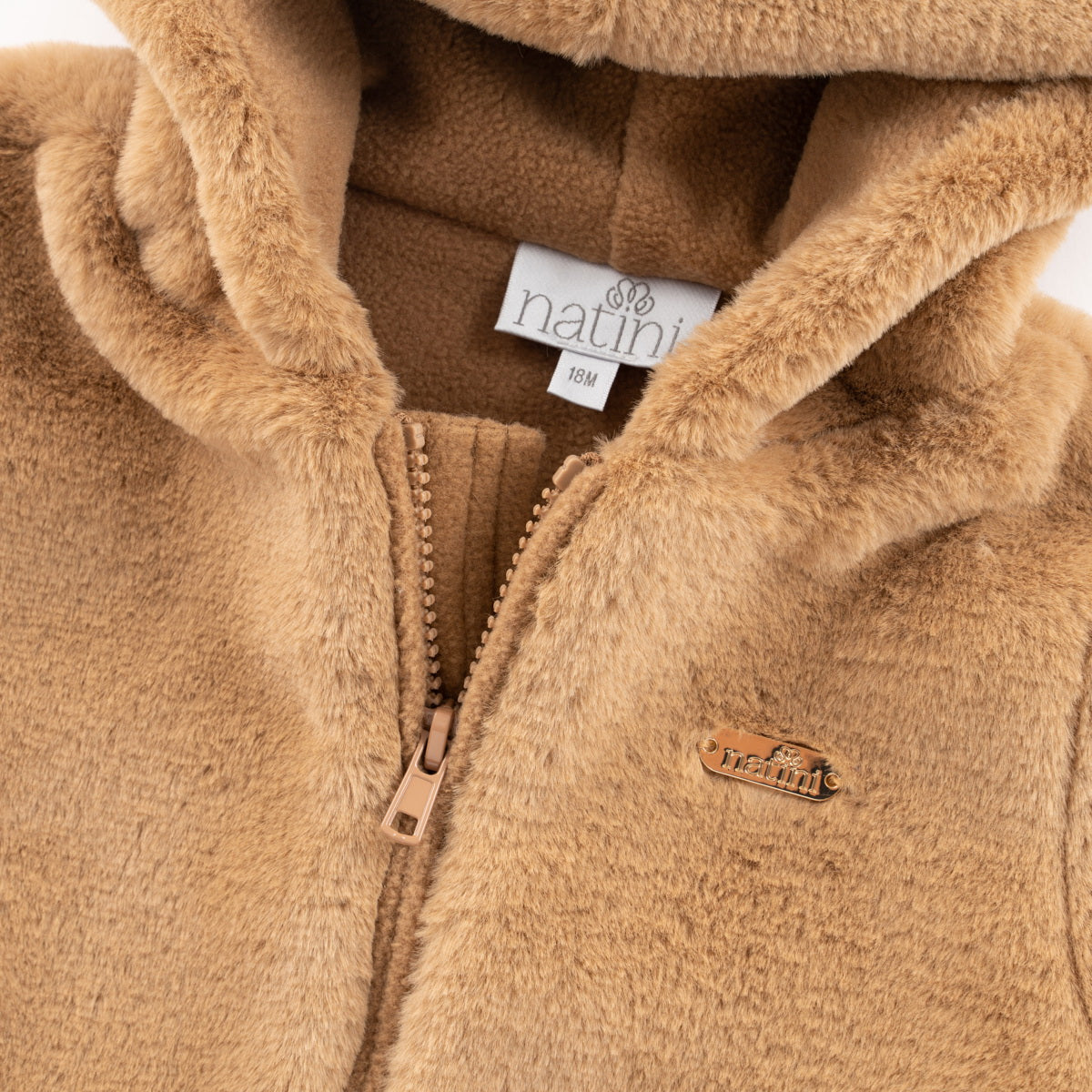 Jacket Fur Flowers - Beige Foncé