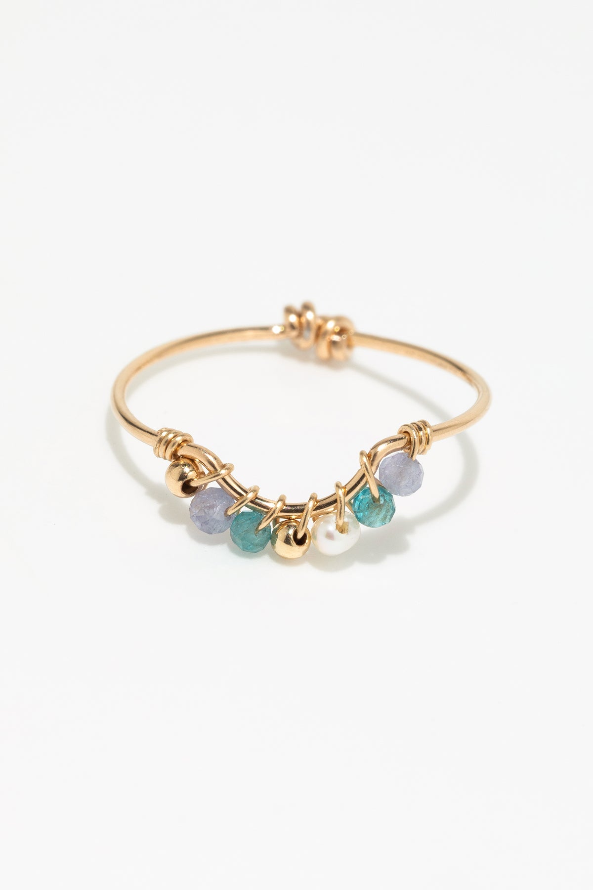 Rings - Frida - Sirène Goud - Apatiet, gekweekte parel &amp; tanzaniet