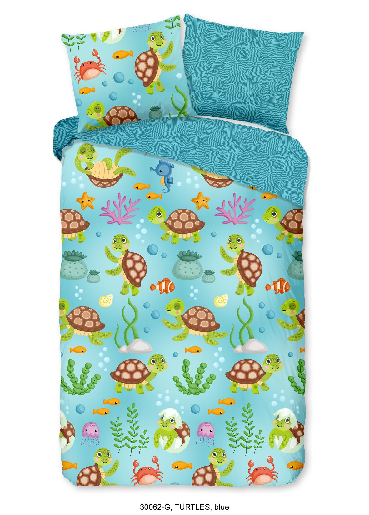 Good Morning - Dekbedovertrek - Turtles - Blue