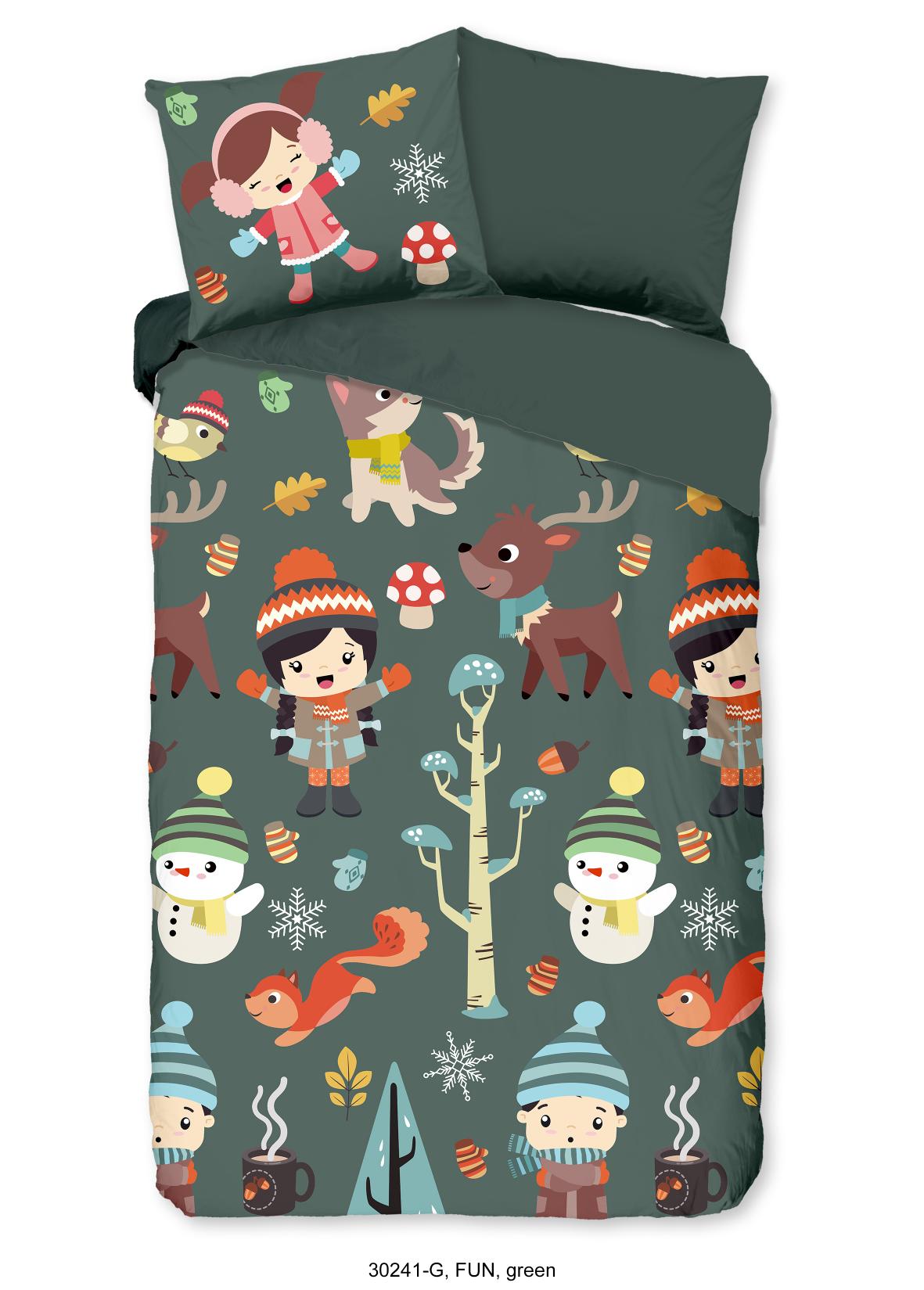 Good Morning - Dekbedovertrek - Fun - Green