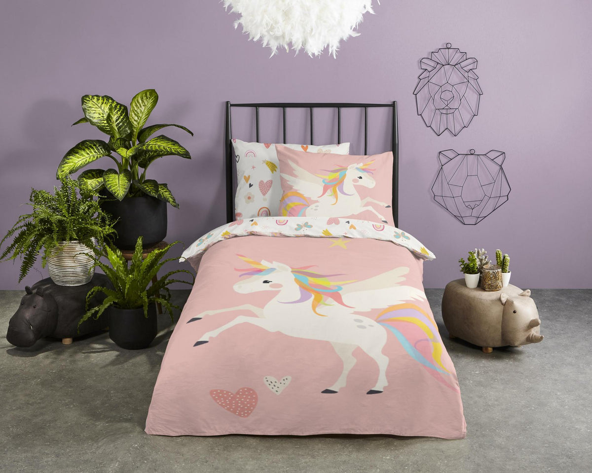 Good Morning - Dekbedovertrek - Unicorn - Multi