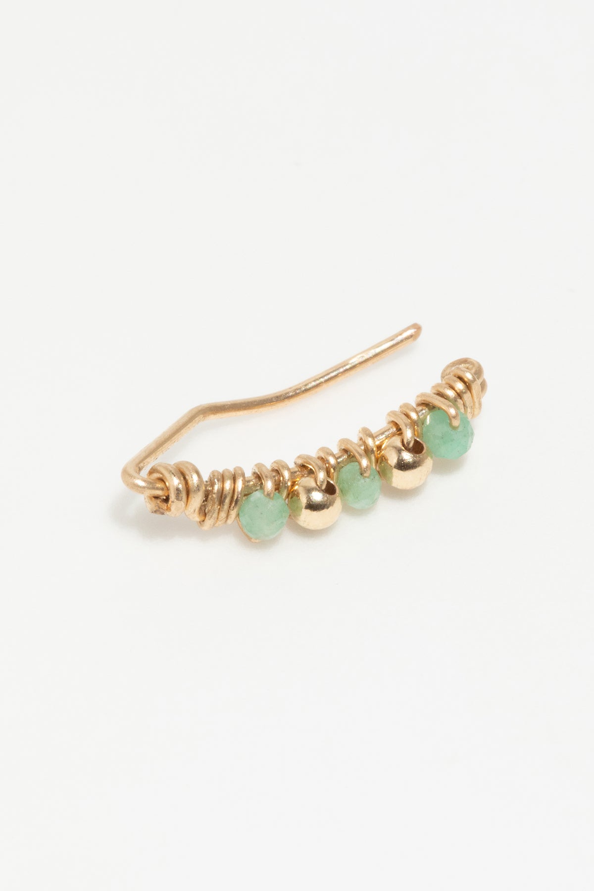 Earrings - Climber Frida Goud - Smaragd