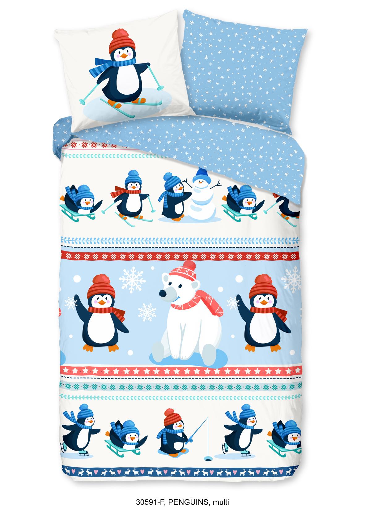 Good Morning - Dekbedovertrek - Penguins - Multi