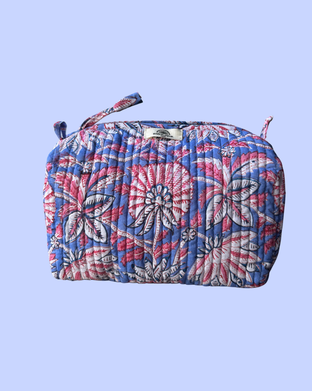 Pouch Delhi M Bleu en voile de coton