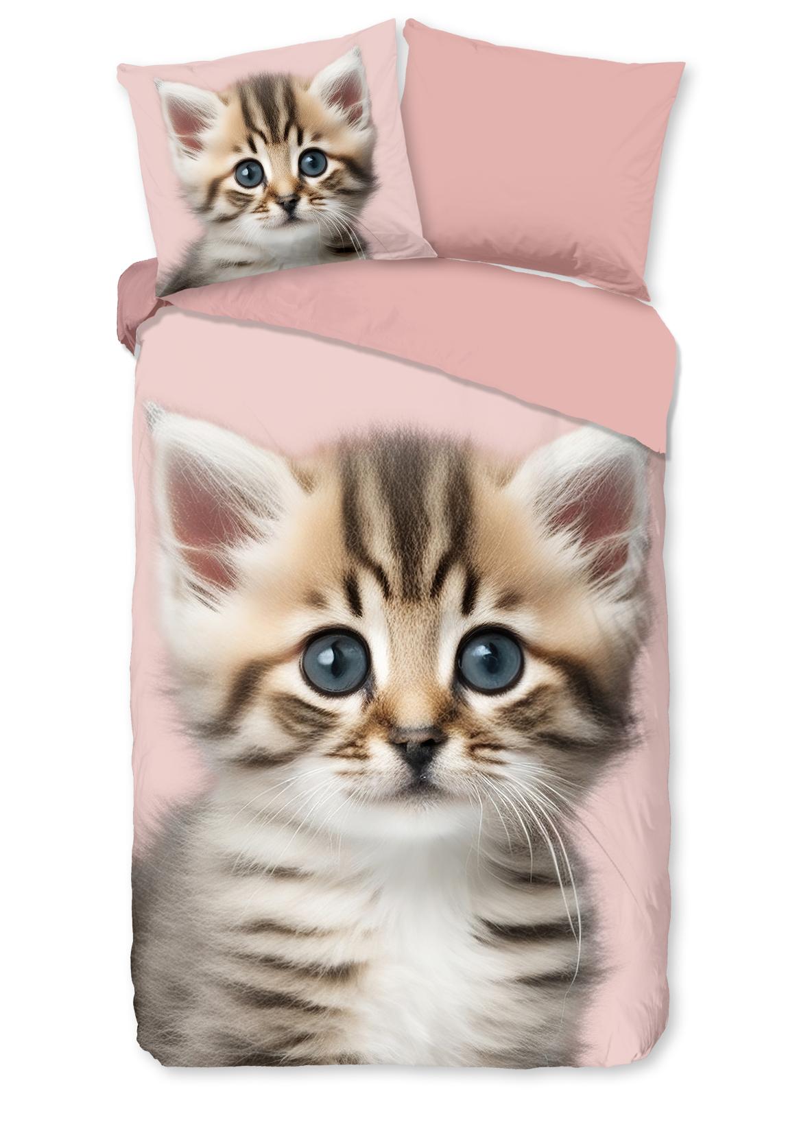 Good Morning - Dekbedovertrek - Meow - Pink