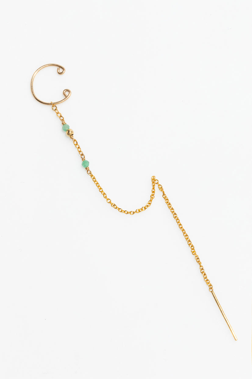 Earrings - Satellite Goud - Smaragd