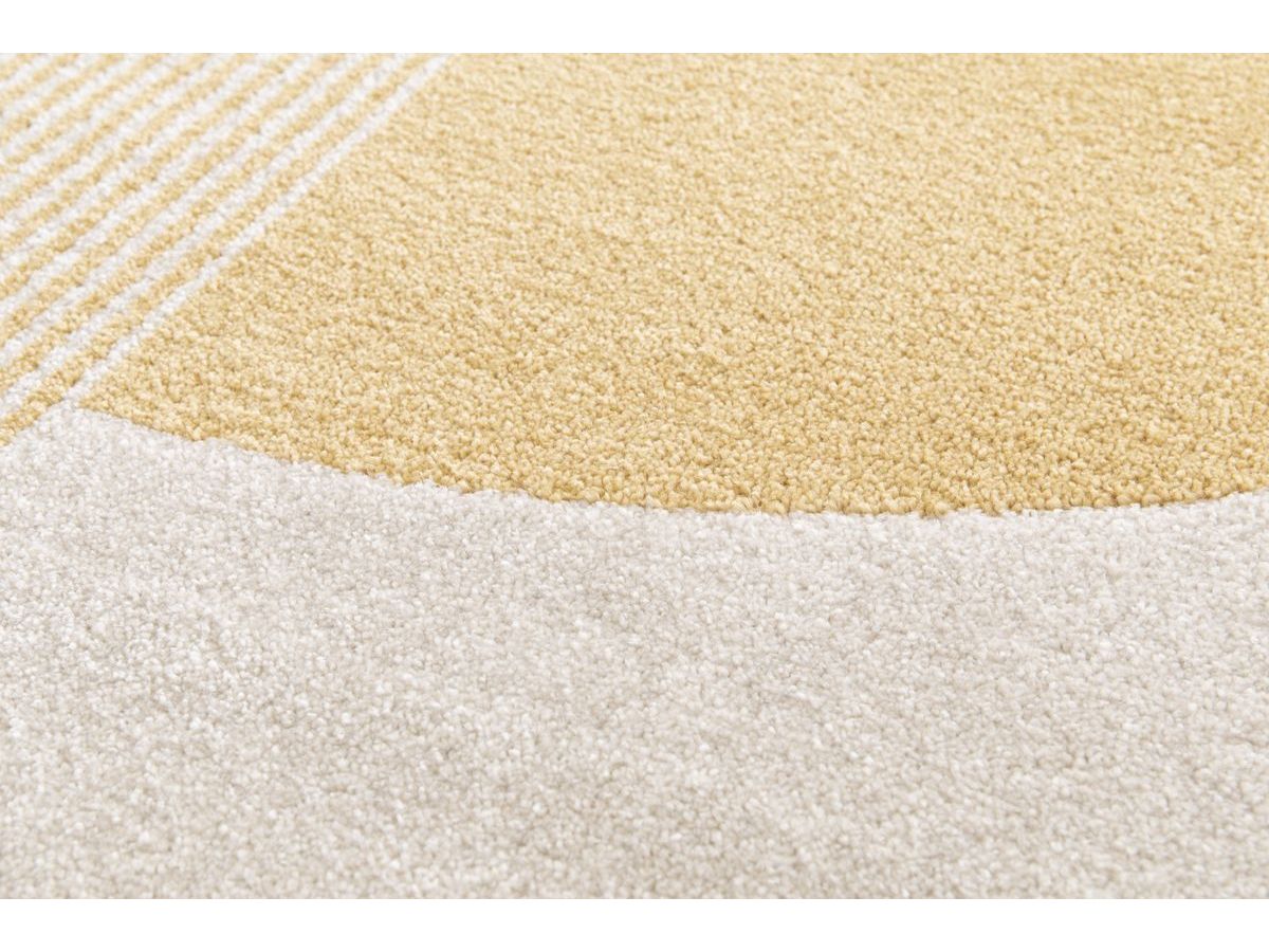 Tapis poils ras IRENA motif abstrait - Beige