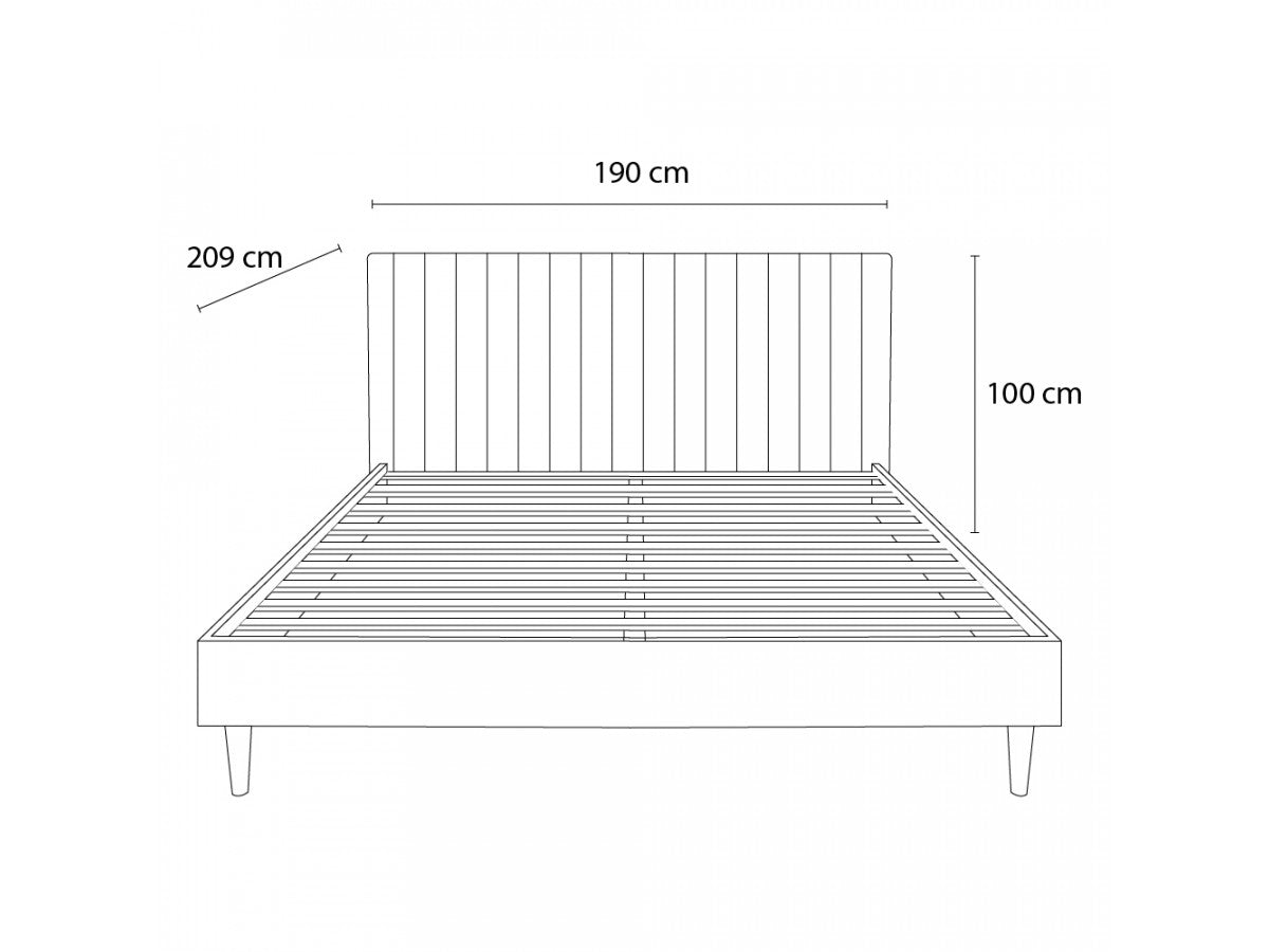 OCEANE bed met massieve lattenbodem