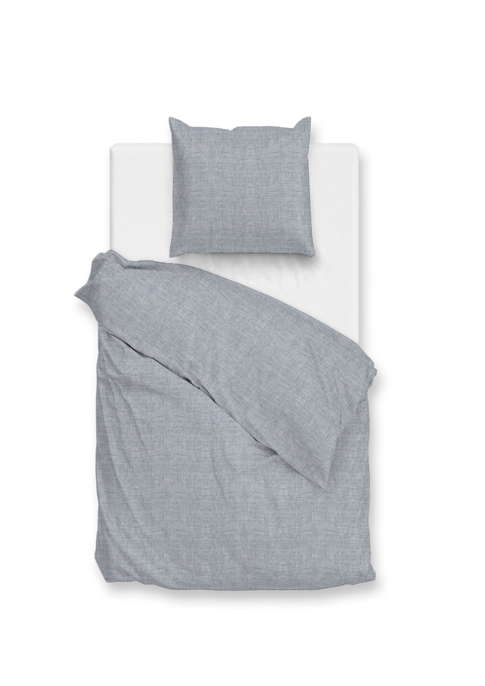 Zohome - Dekbedovertrek - Flanella di Lino - Denim
