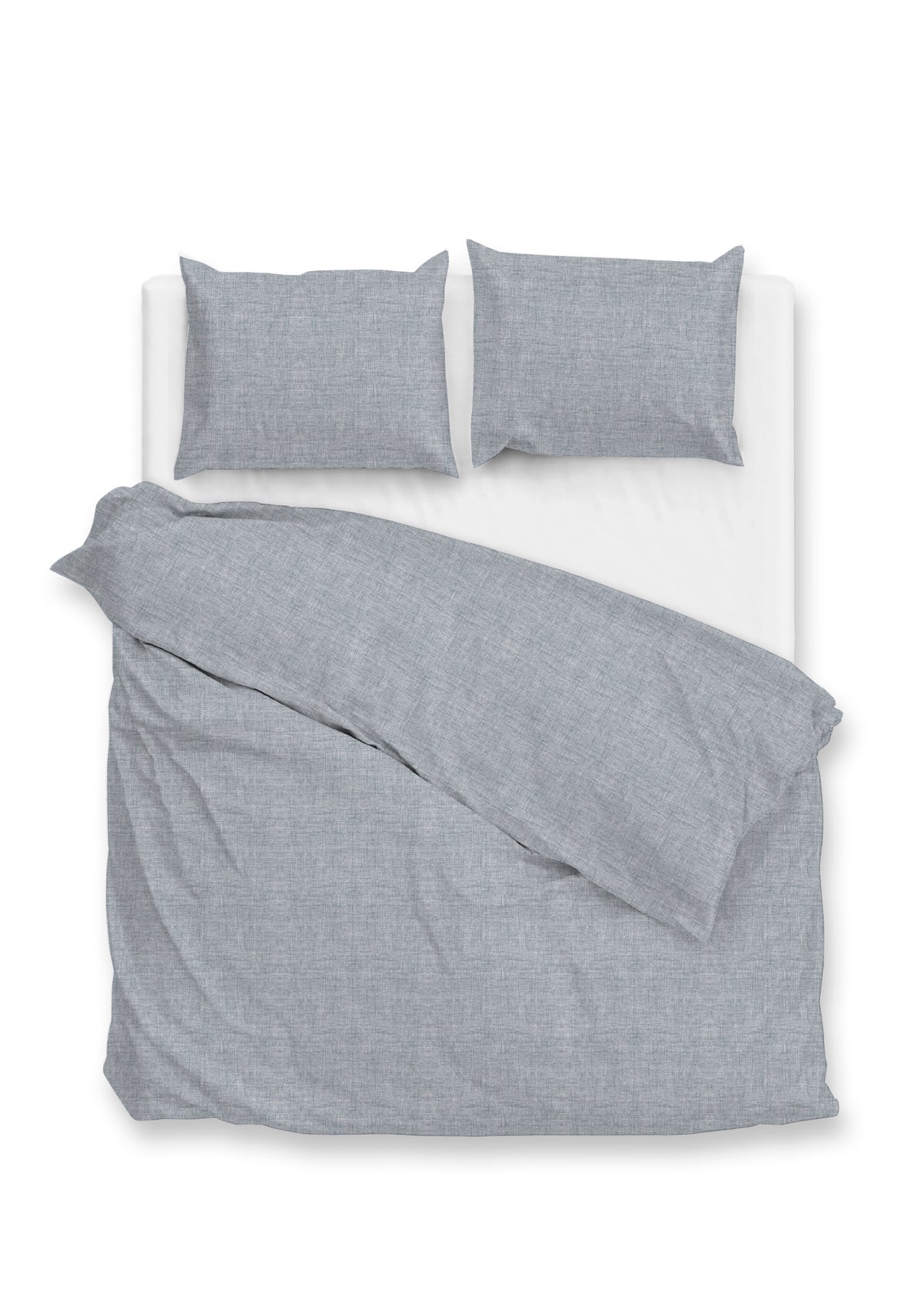 Zohome - Dekbedovertrek - Flanella di Lino - Denim