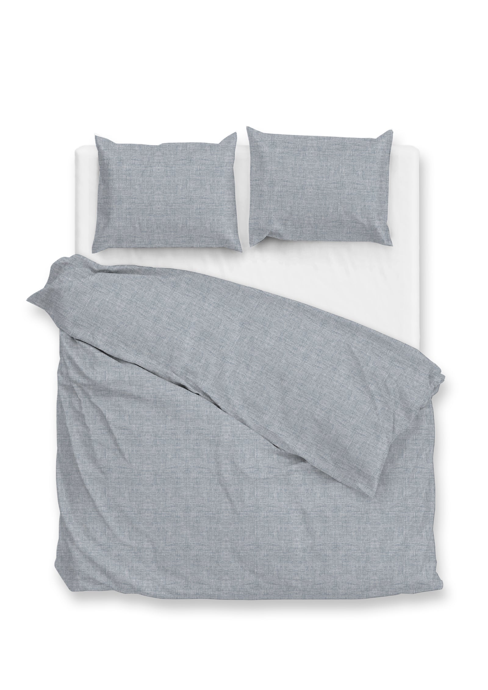 Zohome - Dekbedovertrek - Flanella di Lino - Denim
