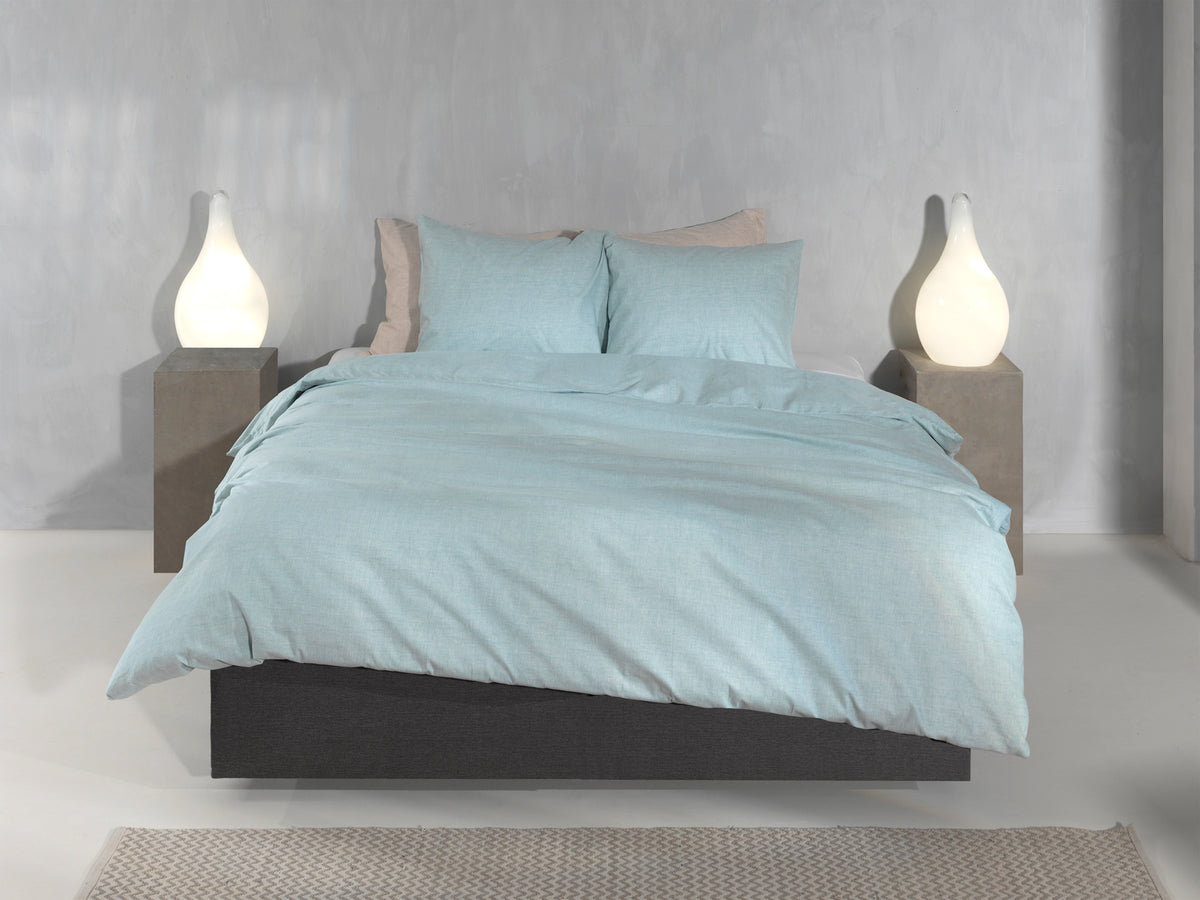 Zohome - Housse De Couette - Flanella di Lino - Mint Green