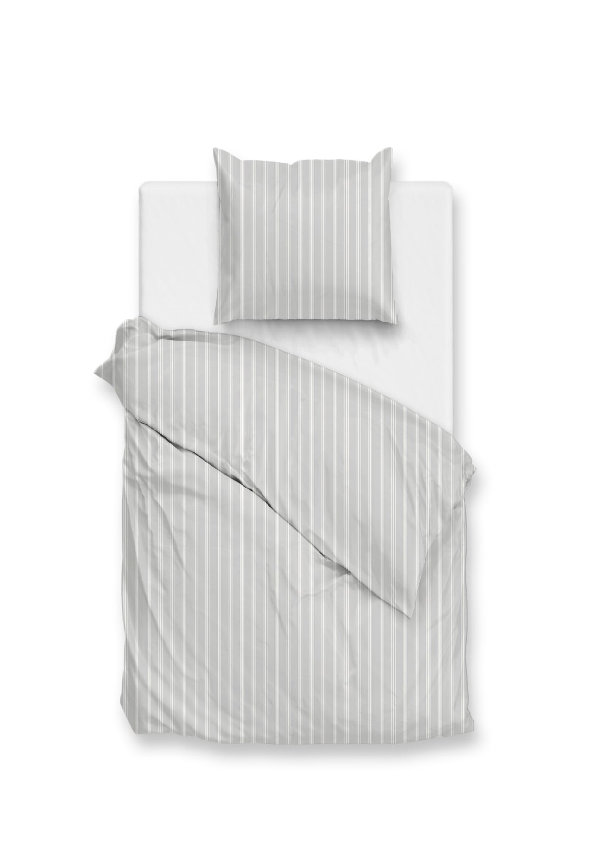 Zohome - Housse De Couette - Righe di Percalle - Northern Grey