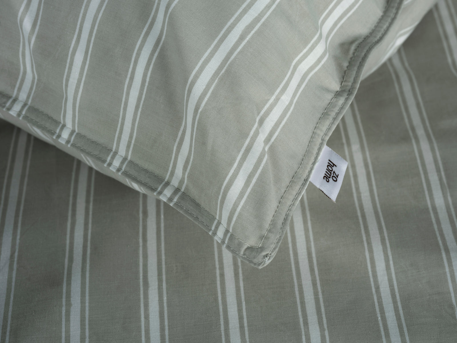 Zohome - Housse De Couette - Righe di Percalle - Northern Grey
