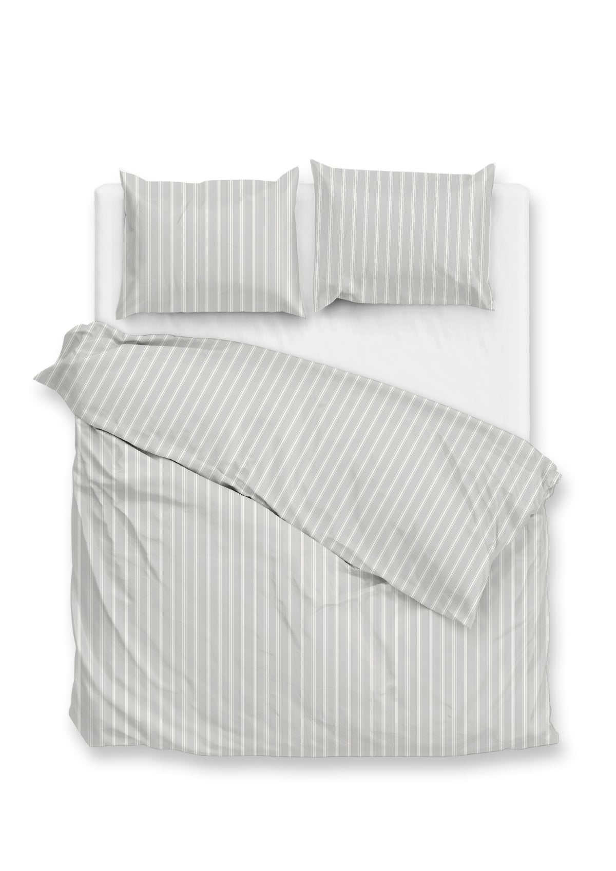 Zohome - Housse De Couette - Righe di Percalle - Northern Grey