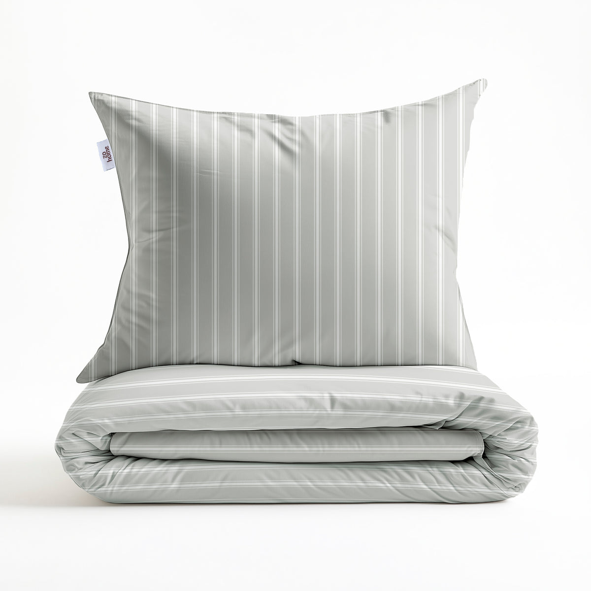 Zohome - Housse De Couette - Righe di Percalle - Northern Grey
