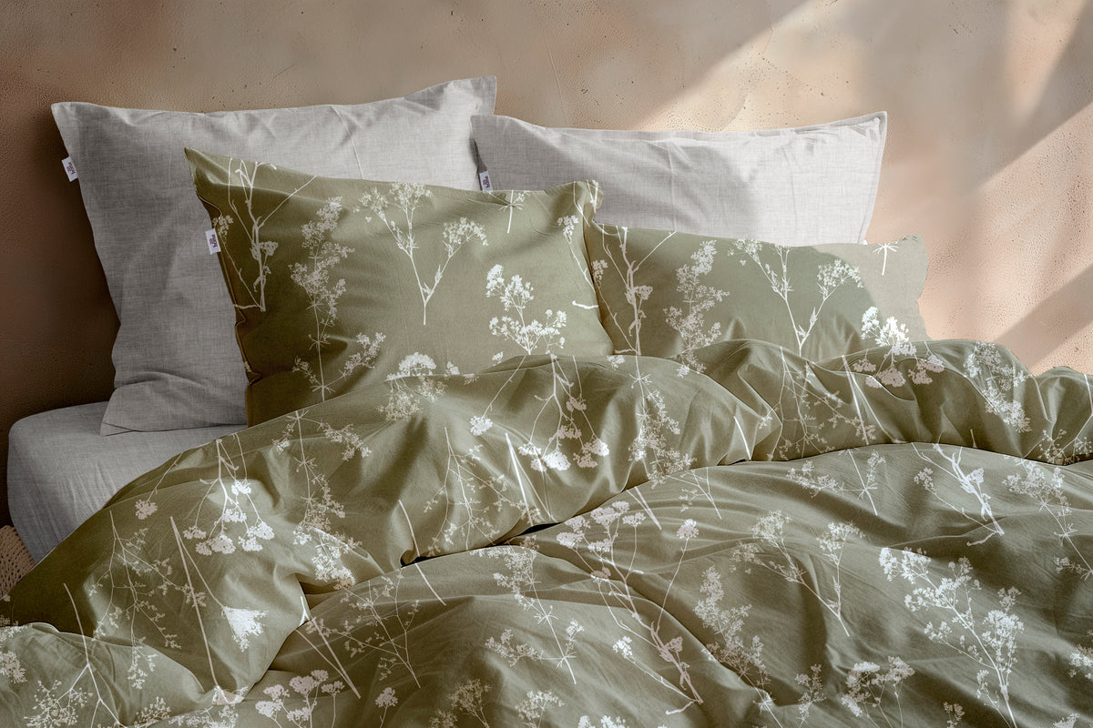 Zohome - Dekbedovertrek - Yarrow - Green