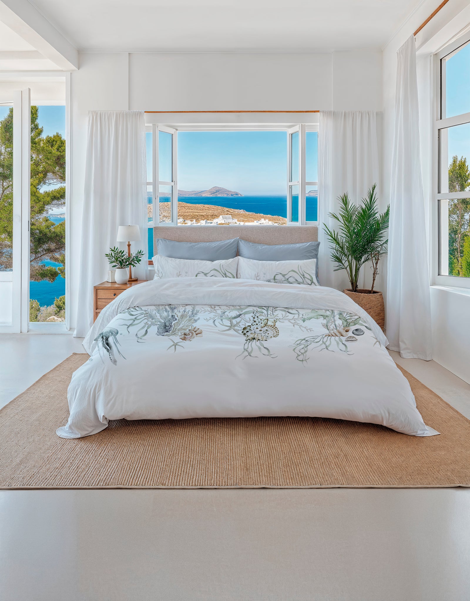 Heckettlane - Dekbedovertrek - Agnia - White