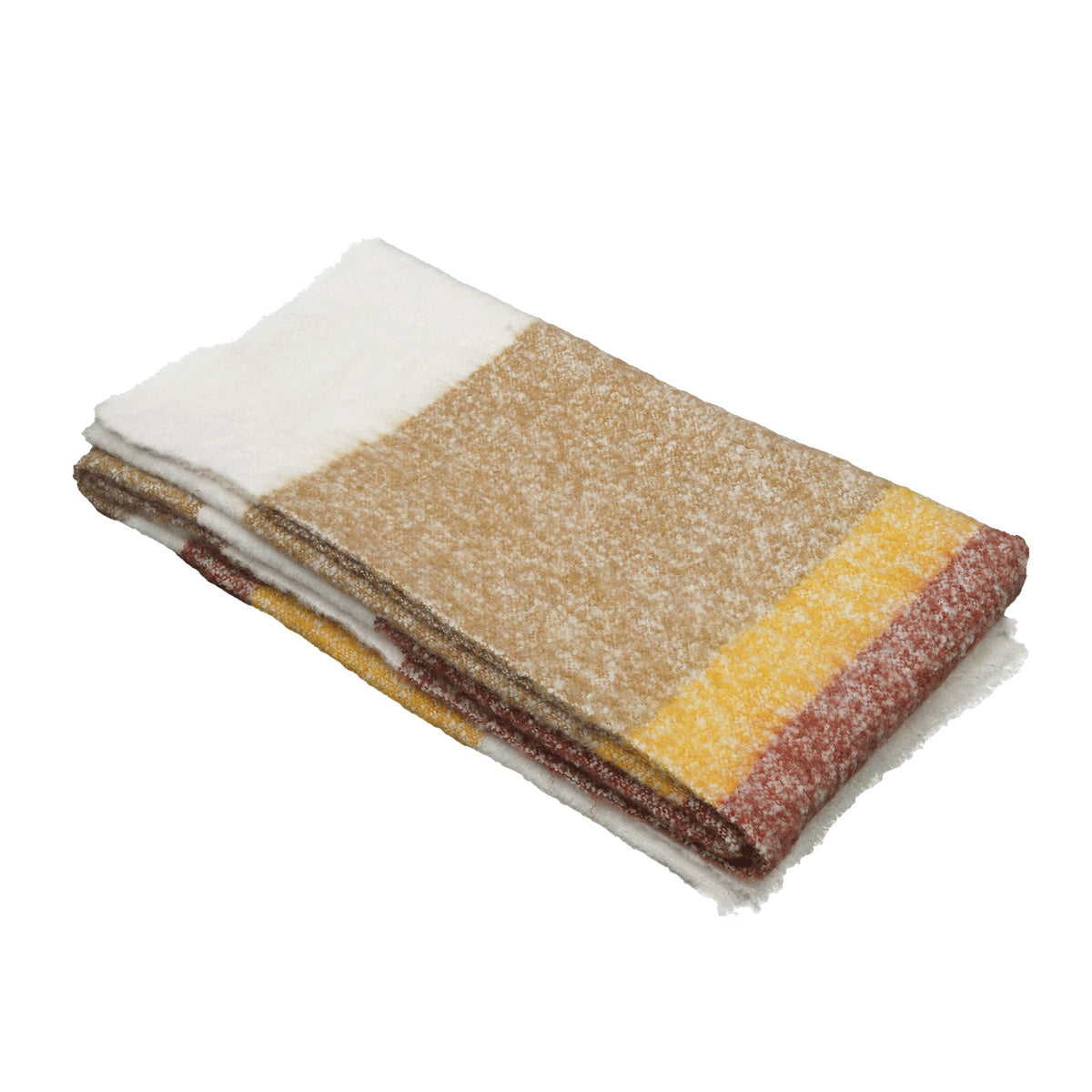 Gestreepte Plaid In Gemengde Wol Calypso - Tabac