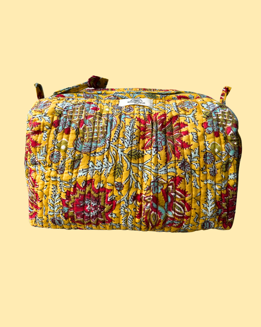 Pouch Delhi M Jaune en voile de coton
