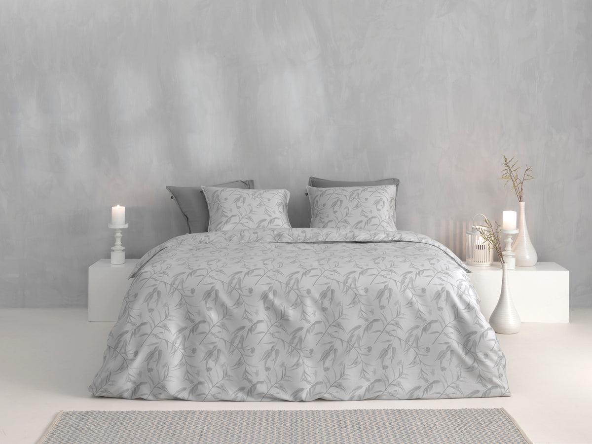 Zohome - Housse De Couette - Fiori di Satinado - Ash Grey