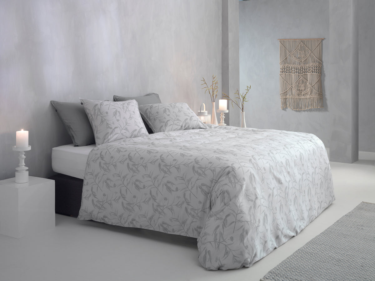 Zohome - Housse De Couette - Fiori di Satinado - Ash Grey