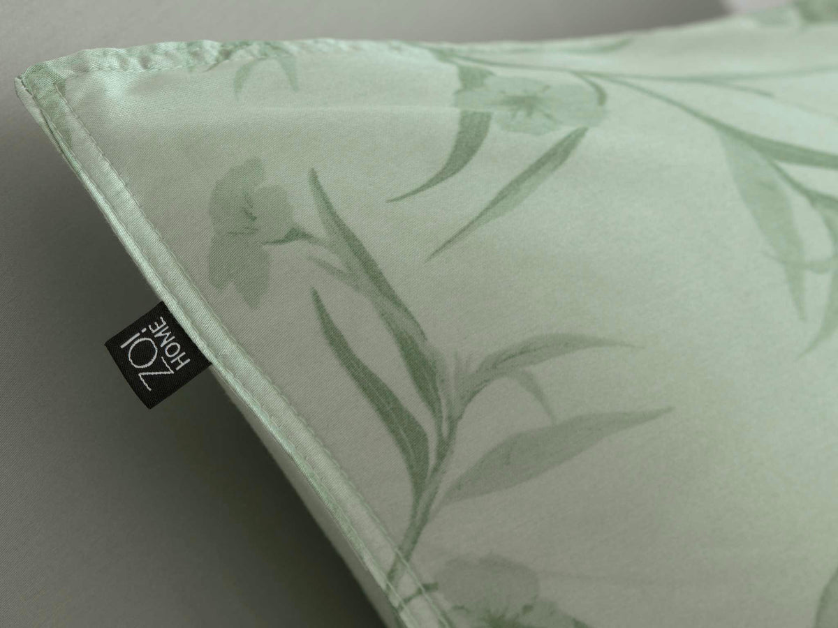 Zohome - Housse De Couette - Fiori di Satinado - Foam Green