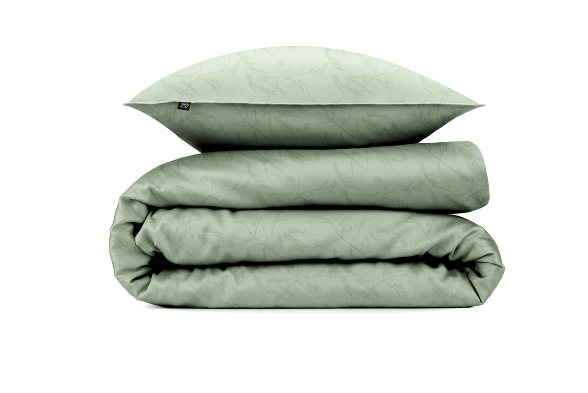 Zohome - Housse De Couette - Fiori di Satinado - Foam Green